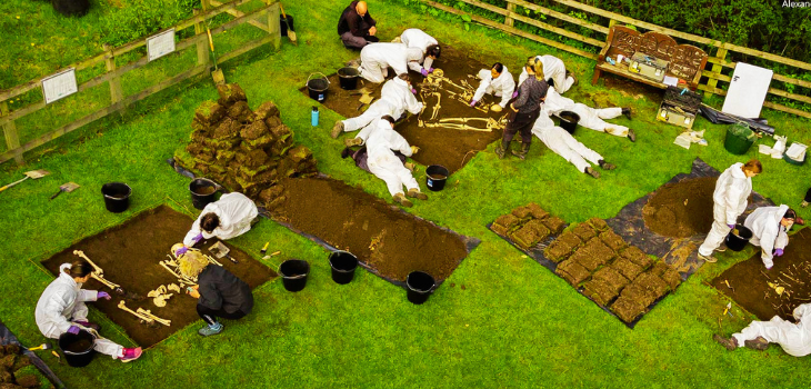 Opgravingen in Durham door de studenten van de master Forensic Archaeology and Anthropology aan de Universiteit van Durham